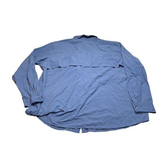 Gander Mountain Guide Series Fishing Shirt Men's 3XLT Blue Nylon Button-Down - Picture 3 of 8